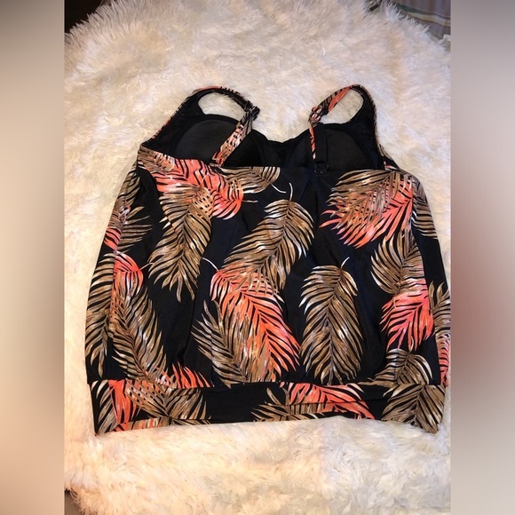 VENUS Black Orange and Tan Swim Tankini size 14 NWOT - Picture 6 of 10